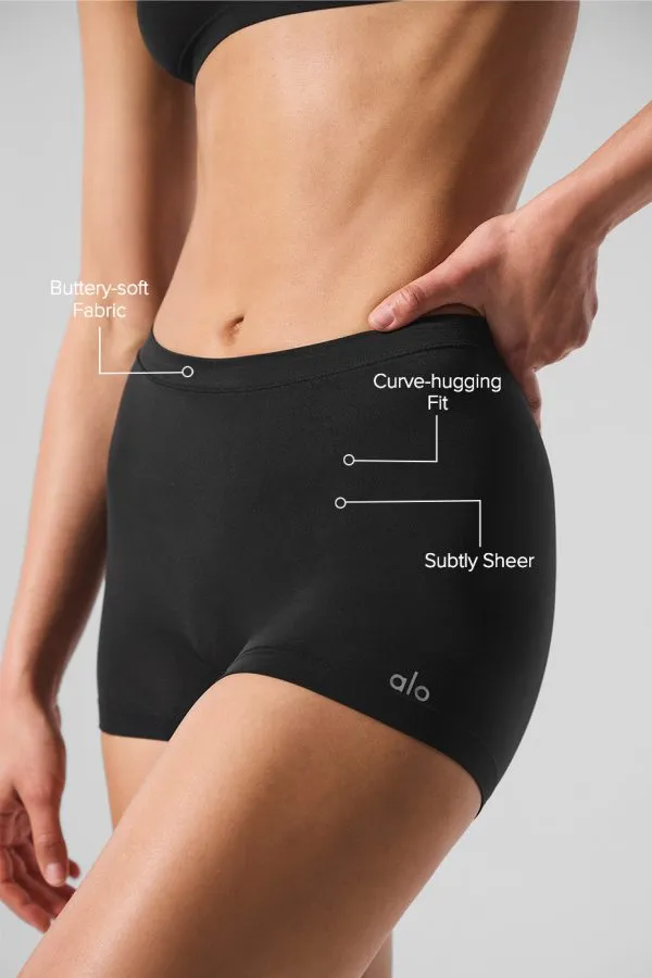 Sheer Glow Boyshort - Black
