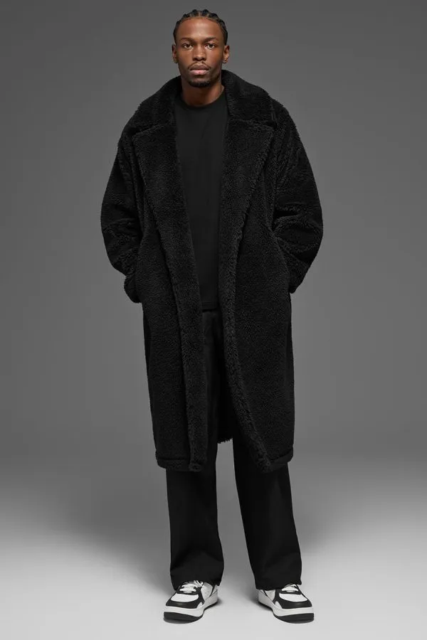 Oversized Sherpa Trench - Black