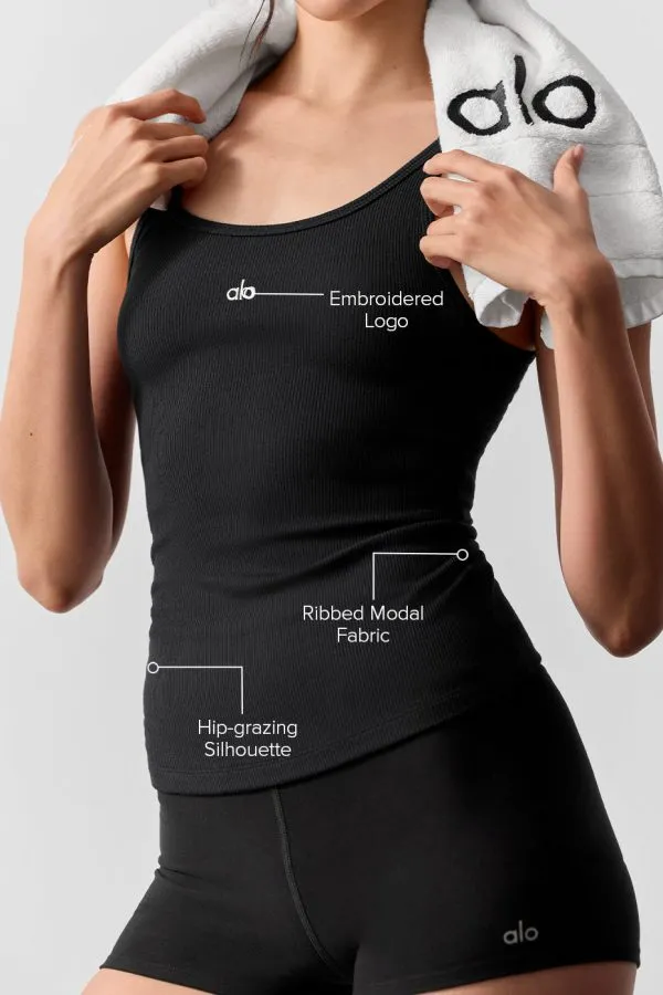 Ribbed Prosper Tank - Black