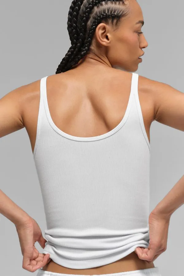 Ribbed Prosper Tank - White