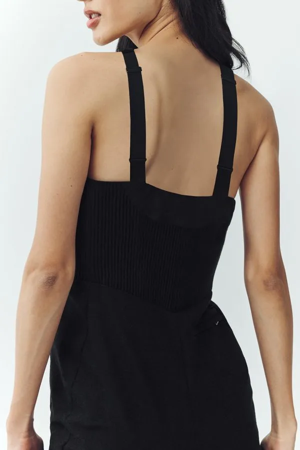 Wool Blend Bunny Slope Bib - Black